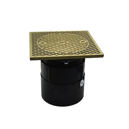 Jones Stephens 4in. ABS Over Pipe Fit Base Cleanout with 4in. Plastic Spud and 7in. Nickel Bronze Cover C60081